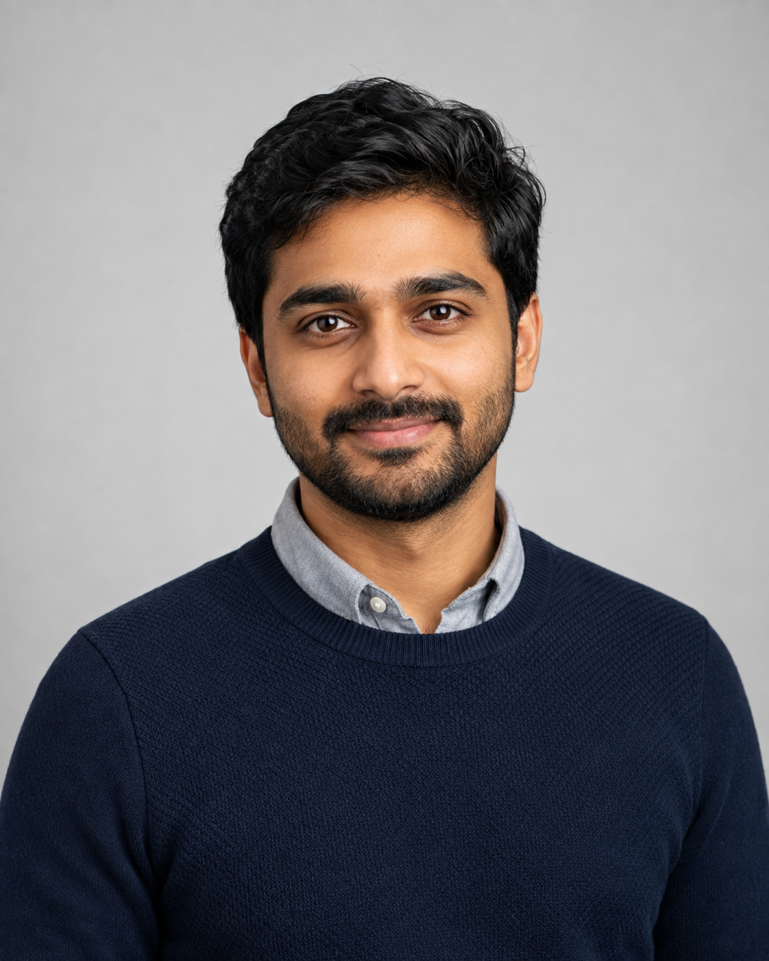 Retrato ilustrativo de Arjun Mehta, colaborador remoto en inteligencia artificial y backend.